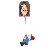 Garden Tree Gnome Statue Resin Colorfast Tree Climbing Elf Sculpture for Yard Outdoor V1294-YM0718-3111210479111