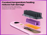 Cordless Hair Straightener Brush, Portable Mini Ionic Hair Straightener with Titanium Plates, USB V1107-110-88208-PNK-205MM