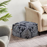 SOGA 2X 55x30cm Black Squared Soft Pouffe Seat Cushion Elegant Home Accent Dcor Stylish Footstool POUFFE640X2