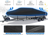 Trailerable Boat Cover 600DHeavy Duty Waterproof Tarp with Storage Bag, Designed for V-Hull, Fish V1197-20-22FTSILVER