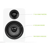 Kanto YU Passive 4" Speakers with 1" Silk Dome Tweeter and 4" Kevlar Woofer - White, Pair V398-KO-YUP4W