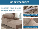 Velvet Chaise Lounge Cover - High Stretch Slipcovers for Living Room, Luxury Velvet Dog Covers, V1258-DP02-F-648