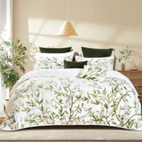 Bianca Corymbia White Floral Printed Quilted Polyester Coverlet Set Super King V442-BCA-COVERLETS-CORYMBIA-WHITE-SK