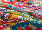 100% Cotton Coral Rainbow Paisley Coverlet Bedspread Set V745-MMPAC060965Q13U