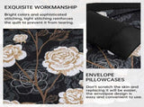 Black Floral Elysian Bedspread Coverlet 3 Piece Set V745-AC080310Q13U
