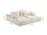 Artiss Double Chaise Lounge Sofa 2-Seater Modular Sofa Lounge Chair Couch Beige SB-COMP-CHA-DOU-BG-AB