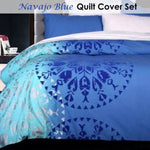 Accessorize Navajo Blue Quilt Cover Set Single V442-HIN-QUILTCS-NAVAJO-BLUE-SB