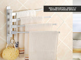 Home Hotel Bathroom Space Aluminum Moveable Multiple Rod Towel Rack Holder Storage Organizer4 Rods V1294-YM0901-3112200041812