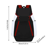 Basketball Backpack, Large Sports Gym Bag with Ball Compartment - Black White V1308-DSZKI-2494-2