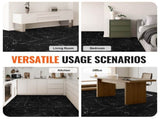 Self Adhesive Vinyl Floor Tiles 12 x 12 inch, 50 Tiles 1.5mm Thick Peel & Stick, Black Marble V952-ZZYXJDDHDLS5QZJSXV0