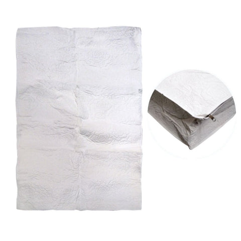 Fully Covered Vinyl Cot Mattress Protector Embossed Rose White 68 x 130 12 cm V442-ABR-MATTRESSP-ROSEEMBOSS-WHITE-CT