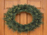 Christabelle 61cm Dorset Pine Christmas Wreath Pre Lit Multi Function LED Battery Operated Fron 112_WFLD61