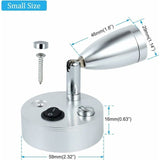 2 Pcs 12V LED Spot Reading Lights 3000K 3W Adjustable Switch Silver V1188-MS-527-043