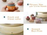 Wooden Cake Toys Tea Party Set, Desserts Food Toy with Cupcake Stand, Kids Pretend Play Kitchen V1192-AZ-W-11550