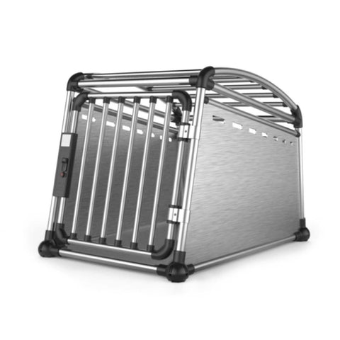 Aluminium Dog Travel Crate 56x65x77cm - Medium Pet Car Transport Cage Kennel Box V238-SUPDZ-39646679793744