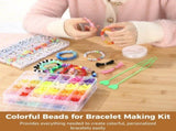 72-Color Friendship Bracelet Kit, Complete DIY Craft Set with 48-Grid Pony Beads and 24-Grid Letter V1192-AZ-W-18435