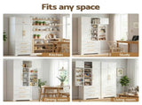 Artiss 2X Buffet Sideboard Cabinet Pantry Kitchen Storage Cupboard Drawers Doors FUR-U-SID200-WH-ABCX2