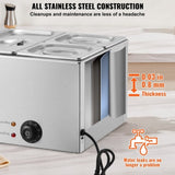 VEVOR Commercial Electric Food Warmer 4-Pan Countertop Buffet 15.5L Bain Marie V952-SYSPBWQPTK21BEO5GV3