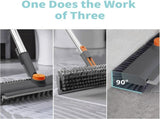 Floor Scrubber 3 in 1 with Long Handle 360 Degree Swivel Head Grey V1237-ZY-818-127