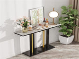 Heavy Duty Marble Entry Console Table Extra Large Sofa Table Accent Furniture V767-JJ-XZ777-BLB