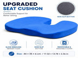 Blue Memory Foam Seat Cushion - 44 x 35 x 6 cm Polyester Chair Pad, Anti-slip bottom,Thickened V888-ELOSUNG56049-5