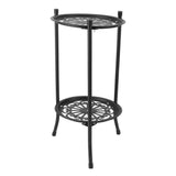 50cm Double Layer Plant Stand Iron Multifunctional Flower Rack Flower Shelf for Balcony Entryway V1294-YM0901-3111240020112