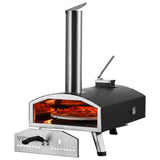 Outdoor Pizza Oven, 12" Wood Fired Pizza Ovens, Pellet Pizza Stove with Built-in Thermometer, with V952-BXPSL12YCKLPK77LXV0