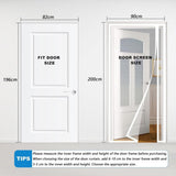 White Magnetic Mosquito Net Door Self-Adhesive Side Opening Curtain Removable Durable Insect Fly and V1188-MS-325-1314