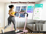 Everfit 3 in 1 Treadmill Electric Walking Pad with Incline Foldable for Home Gym Pink TMILL-400H-INC-PK