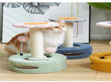 Green And Pink Sunflower Cat Scratching Post - 35cm Sisal Cat Tree with Plush Toys for Small Cats V888-ELOSUNG23628