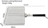 1 Pack BBQ Grill Basket, Stainless Steel Grill Basket with Removable Handle for Fish Vegetables and V1237-ZY-924-279