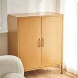 Artiss Buffet Sideboard Metal Cabinet - SWEETHEART Yellow AI-LOCKER-MI-YE