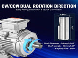 2.2KW Electric Motor 2890 rpm, AC 400V 4.7A, 90L, B3 Frame, Air Compressor Motor 3-Phase, 24mm Keyed V952-TYJLIECDJ300ILW2HV8