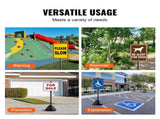 Portable Post, 5 ft Cast Iron Post Holder with Hard Plastic Base & Wheels, Movable Parking V952-LBGBXSBZGZTYS7TE8V0