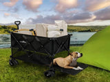 Lambu Folding Wagon Cart Double Shelves UM1259-BK