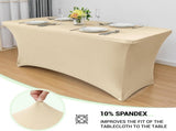2 Piece Stretch Tablecloth Spandex Champagne, 183 x 75 x 75 cm V1237-ZY-818-134