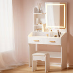 Artiss Dressing Table Set Stool Led White Doria FUR-V-DRESS03-LED-WH-AB