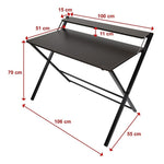 Folding Desk with Shelf Computer Laptop PC Table Side Home Office Furniture V63-835791