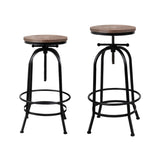 Artiss 4x Bar Stools Kitchen Dining Chairs Adjustable Wooden Vintage Stool BA-TW-V17-T14134-BKX4