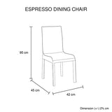 2x Steel Frame Black Leatherette Medium High Backrest Dining Chairs with Wooden legs V43-DC-ESPR-BL