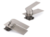 Brushed Nickel Bathroom Flat Lever Handle Shower Mixer Hot Cold Water Tap Valve V1233-KRS201N