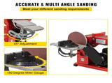 Belt Sander 4" x 36", Disc Combo Sander 6",Electric Adjustable Bench Belt Sander 375W,Grinder Bench V952-915BD-46NSDJ00001V3