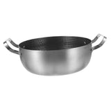 Double Handle Non Stick Cooking Pot Silver 1Set Easy to Clean Japanese Style V1192-AZ-W-27636