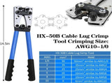 Cable Lug Crimping Tool Kit with 74 Copper Wire Lugs and 100 Heat Shrink Tubes, Heavy Duty Crimper V1189-LC-AMZ-00105