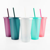 5Pack 24oz Reusable Glitter Cups with Lids and Straws Plastic Tumblers Travel Mugs Glasses for V1192-AZ-W-17345