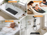 Non-Slip Bathtub Mat with Drain Holes and Strong Suction Cups, Machine-Washable Shower Mat for V1189-LC-AMZ-00298