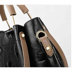 Dark Green Elegant Embossed PU Leather Tote Bag for Women - Large Capacity Handbag with Inner Pouch V888-ELOSUNG13992