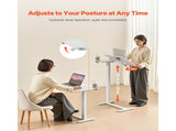 Overbed Table, Mobile Bed Side Table with Flip Desktop and 4 Hidden Wheels, Height & Angle V952-CSZGXDZZCSFZ3O0N9001V0