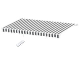 Instahut Retractable Folding Arm Awning Motorised Sunshade 4.5Mx3M Grey White AWN-B-ARM-REMOTE-45X30-GRWH