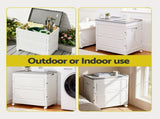 Gardeon 159L Outdoor Storage Box Stackable Cupboard Camping Organizer Wheels OSB-159L-WHEEL-BE